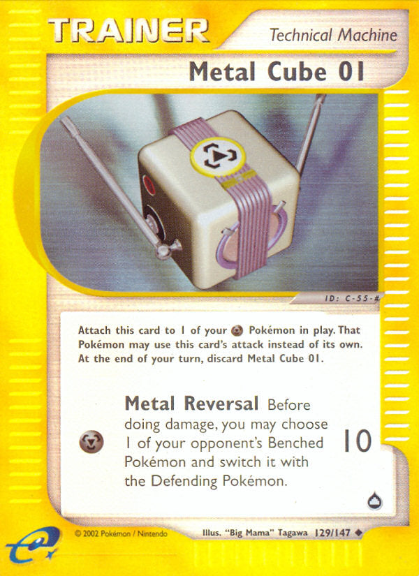 E-Series Aquapolis Metal Cube 1 #129/147 reverse holo
